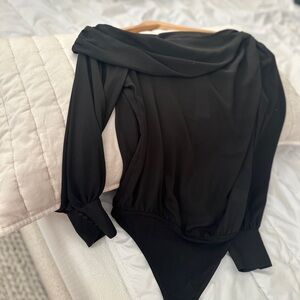 Express Black Off-Shoulder Bodysuit